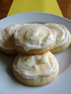 Lemon sugar cookies with lemon cream cheese frosting. Love lemon!