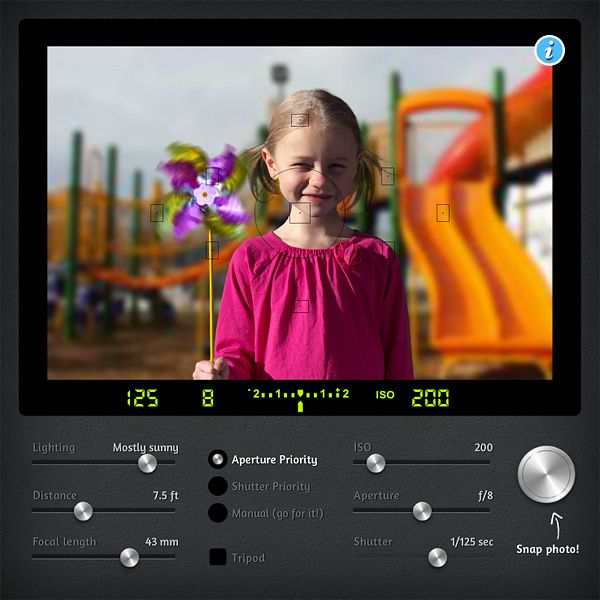 Love This! – This DSLR camera simulator shows you visually how ISO speed, apertu