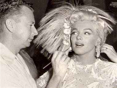 Marilyn with her makeup artist: Allan Whitey Snyder