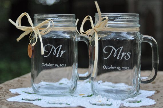 Mason Jar Wedding Glasses