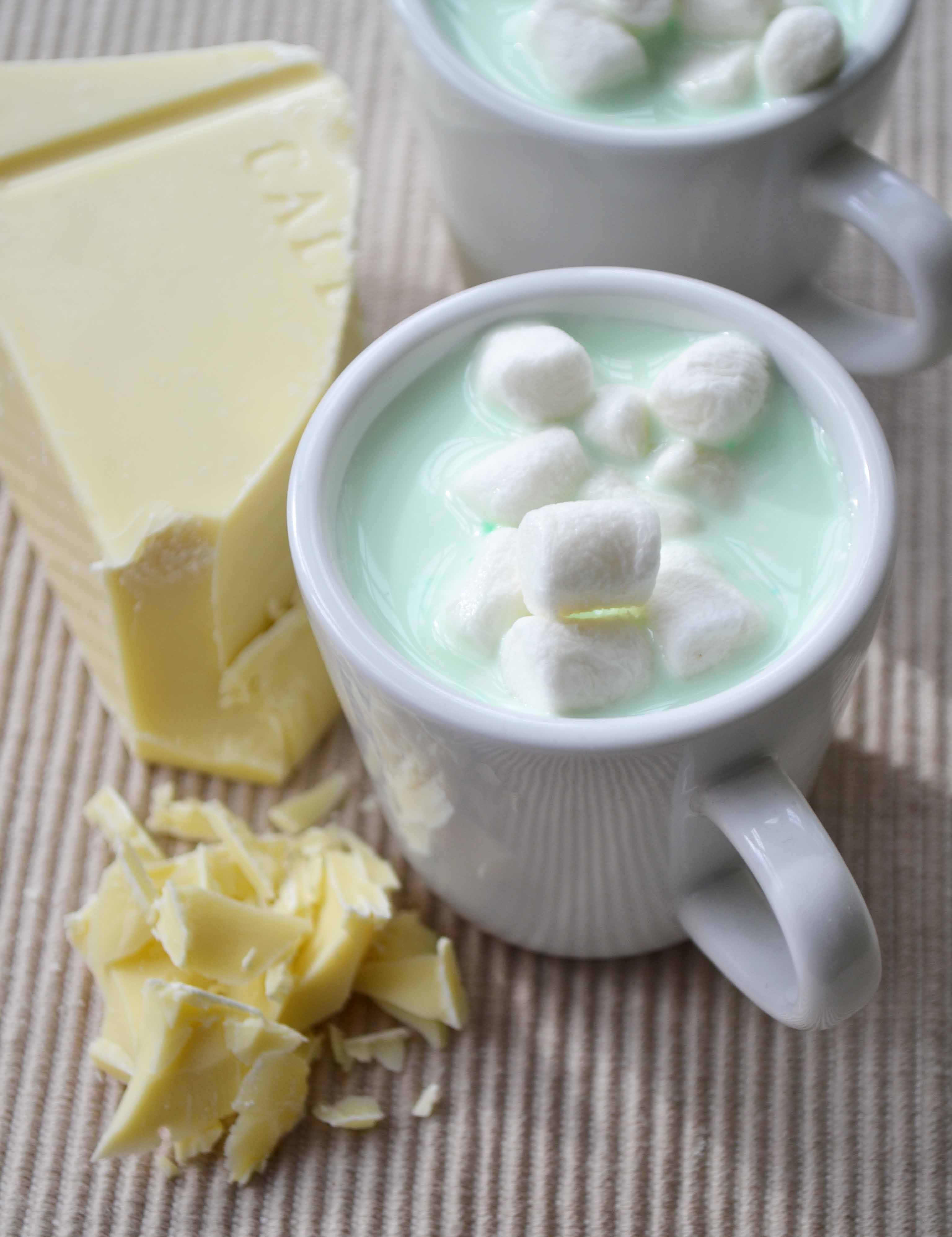 Mint white hot chocolate~ Great for winter holidays