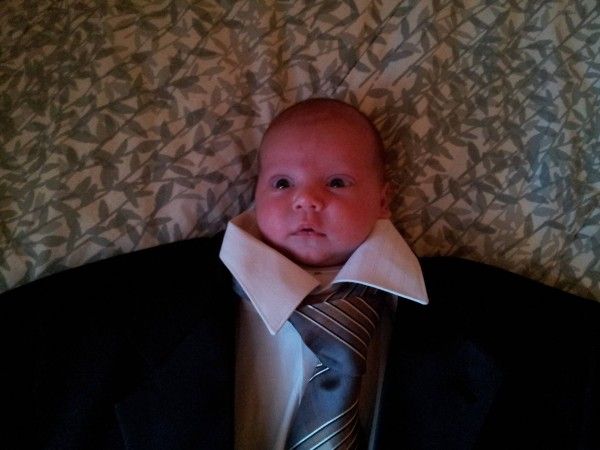 "My mom asked me for a “formal picture” of my one month old bab