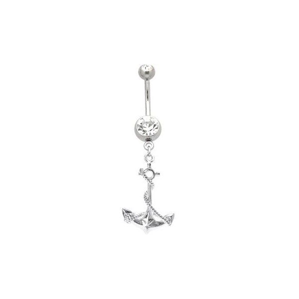 Navel ring with Anchor – Belly button rings – Body Jewelry found on Polyvore