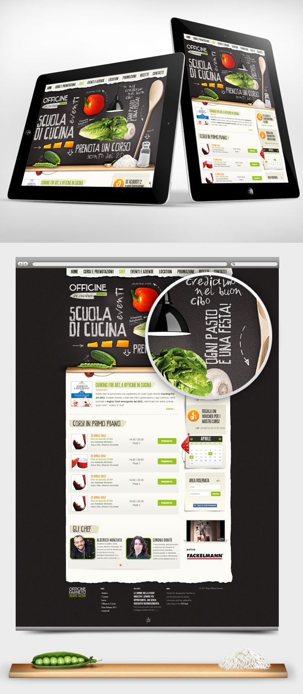 Officine in Cucina – Web interface Design by Gaia Zuccaro, via Behance
