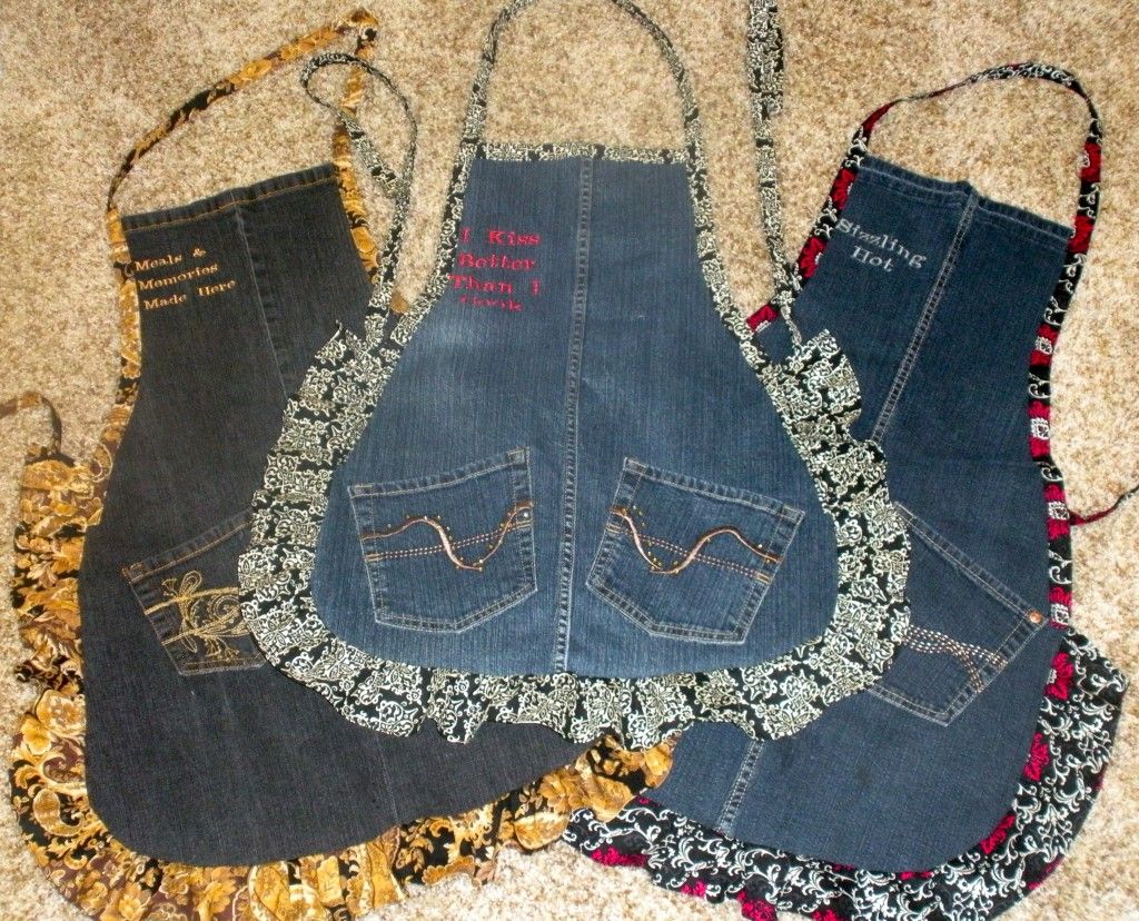 Old Jean Ideas:  I love this apron idea.  There are a few other ideas on this si