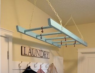 Paint an old ladder for the laundry room – perfect for hanging to dry.. I absolu