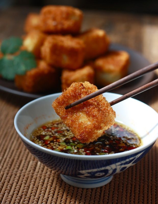 Panko Fried Tofu with Sesame-Soy Dipping Sauce