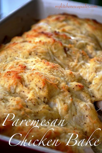 Parmesan Chicken Bake – so quick to throw together and the result is so tender a