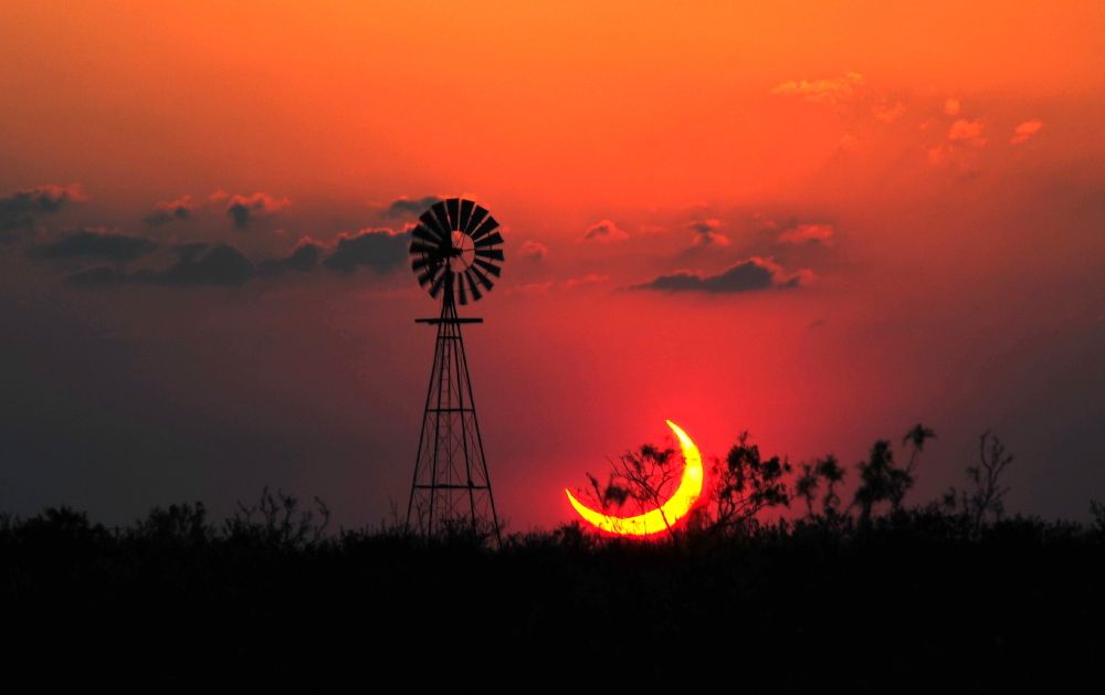 Partial Solar Eclipse over Texas