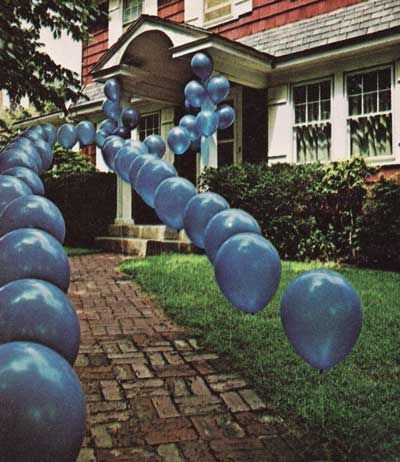 Party entrance Idea- use golf tees to keep in ground. What a great idea!