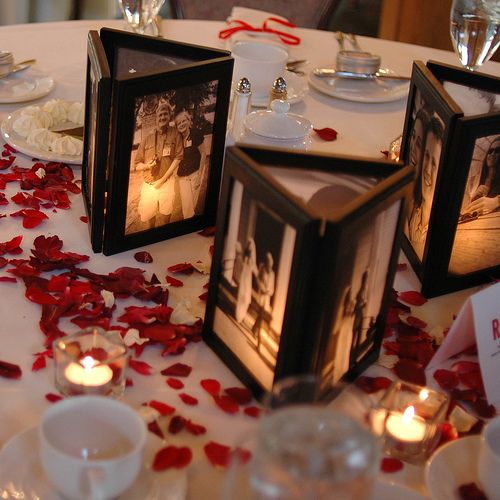 Picture frames glued together with no back and a flameless candle behind…illum