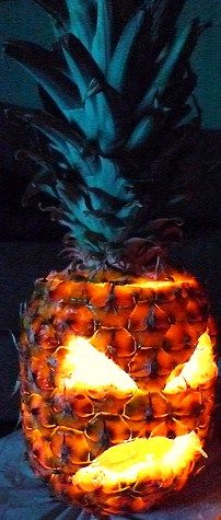 Pineapple as a Jack o Lantern