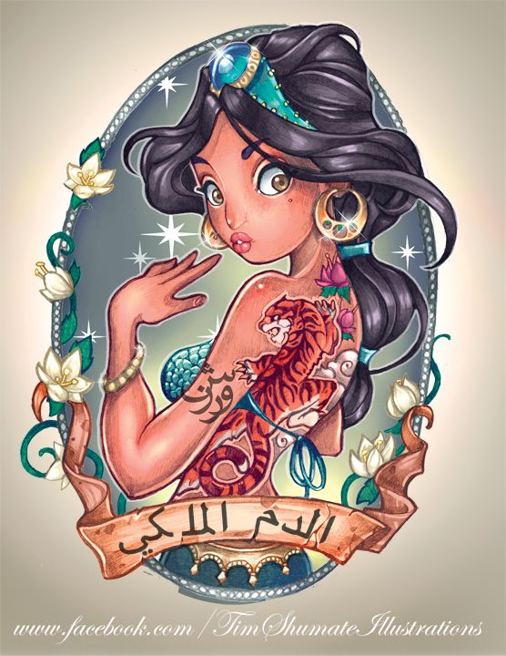 Pinup Disney princess tattoos