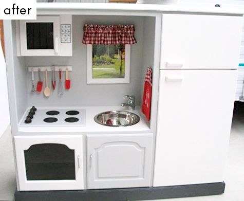 Play Kitchen from old tv stand!