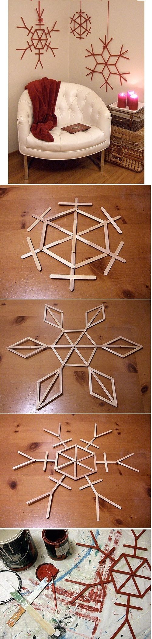 Popsicle-Stick Snowflakes