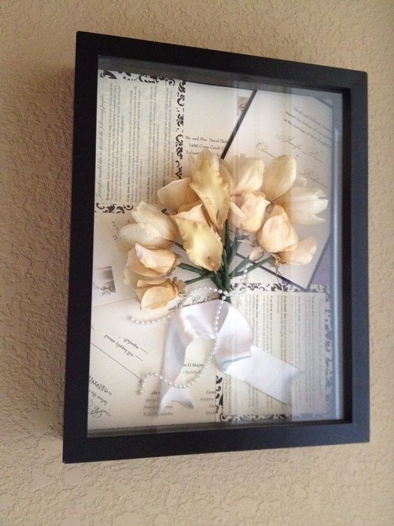 Preserve your wedding flowers and place them, invitations, announcements, menus,