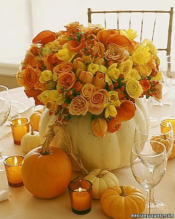 Pumpkin Centerpiece…for a fall wedding
