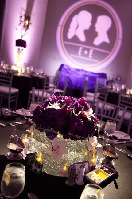 Purple wedding decor