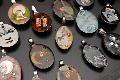 Resin teaspoon pendants.  Fighting the urge to go thrifting spoons ;)  I want to