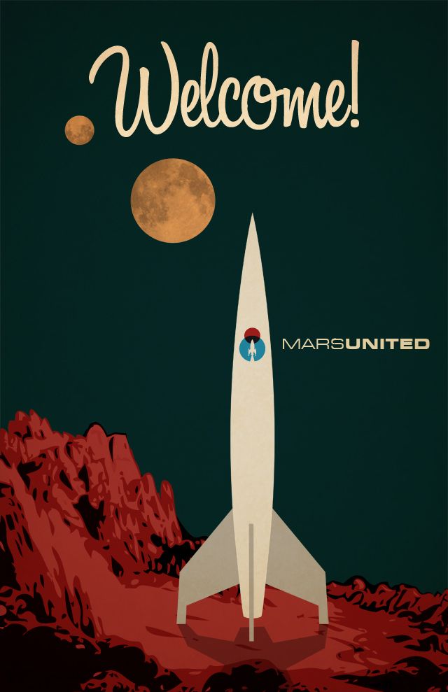 Retro Posters of Airline to Mars