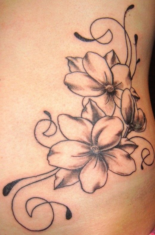 Rib tattoos Flower ,