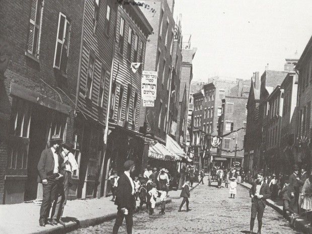 Salem St, in the historic North End of Boston, circa 1901