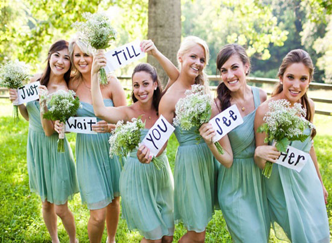 Snap this shot of your 'maids and have one of them text it to the groom! Cut