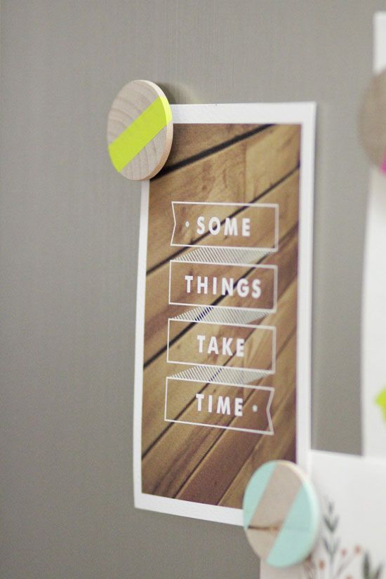 Swoon!: Make it: Neon & wood magnets