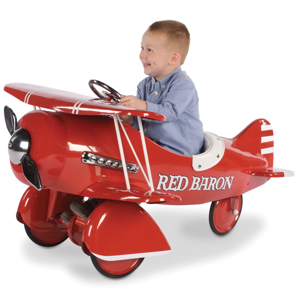 The Authentic 1941 Red Baron Pedal Biplane – Hammacher Schlemmer