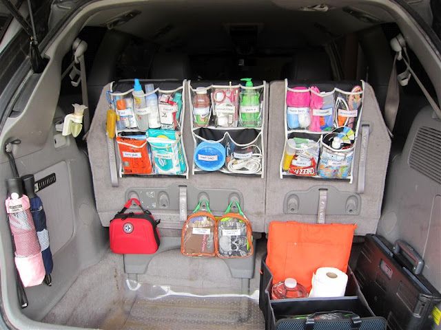 This is one organized car, done by a mom who got tired of never having what she