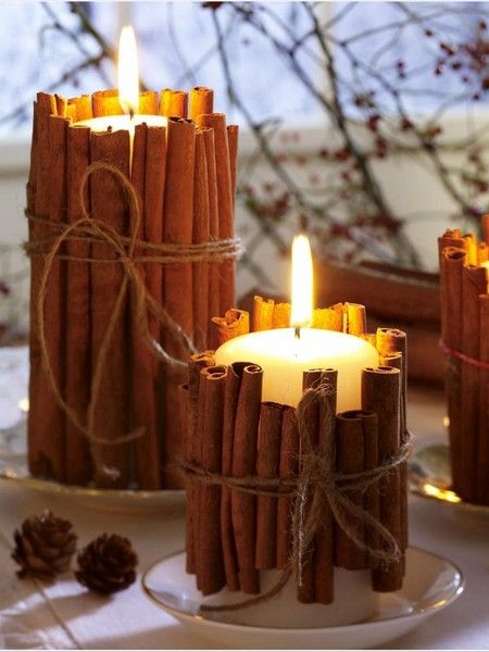 Tie cinnamon sticks around your candles. the heated cinnamon makes your house sm