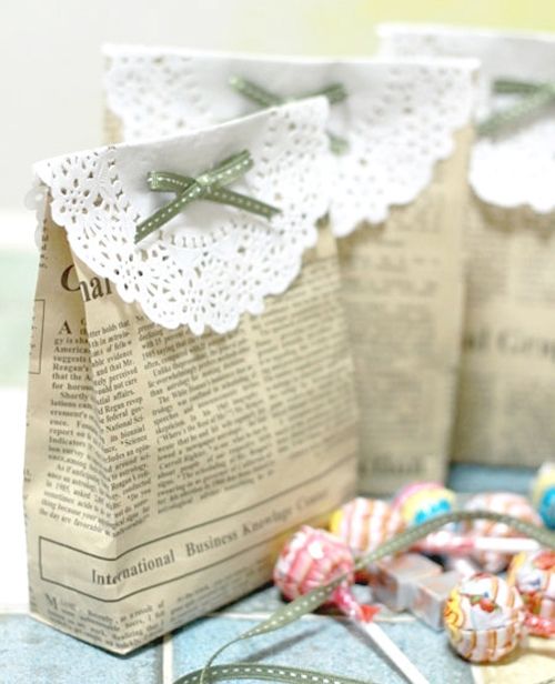 To Do….make Gift bags made out of newspaper…. how-to