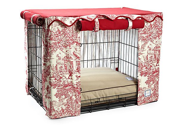 Toile Dog Crate Cover.