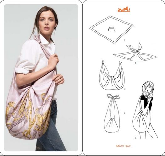 Umm….. What?!?!?! Hermes kerchief turned into bag.  Loves!!