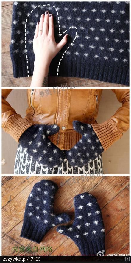 Upcycle an old sweater into mittens