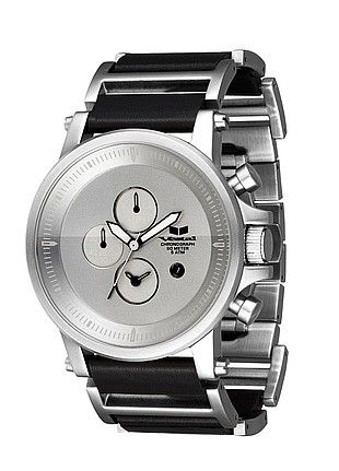 Vestal Watches Plexi Leather-Silver Black