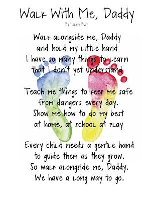 "Walk With Me, Daddy" poem keepsake #Fathers day @Amanda Whiddon
