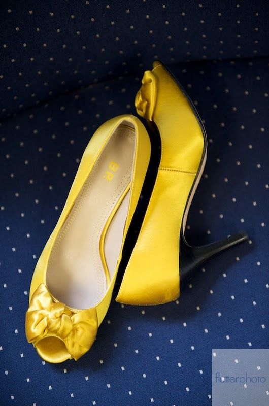 Yellow wedding shoes!