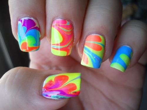 acrylic, acrylic nails, colorful, colors, cool