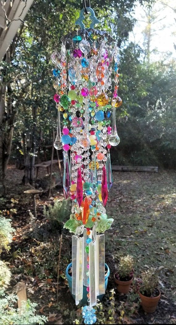 Colorful Antique Crystal Wind Chime, Bohemian Crystal Wind Chime ... -   Bohemian Wind Chime