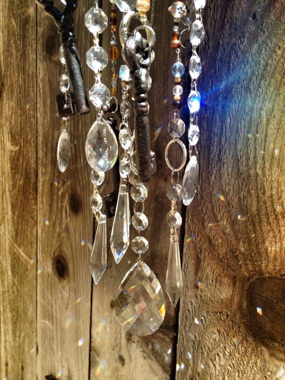 Bohemian Vintage Style Wind Chime/ Sun Catcher with Glass Crystals -   Bohemian Wind Chime