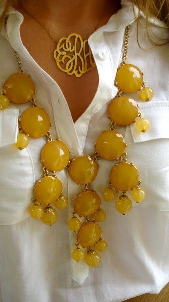 bubble necklace & monogram necklace
