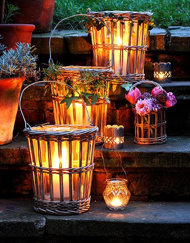 candle lit baskets ~ a different take on luminaria