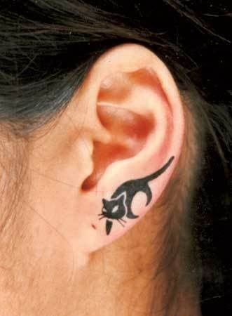 cat ear tattoo