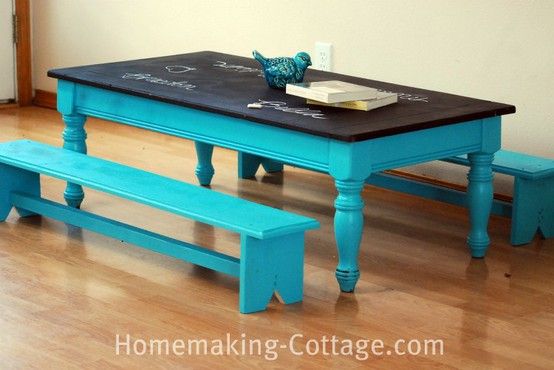 convert old coffee table to kids table with chalkboard paint top.  i want to do