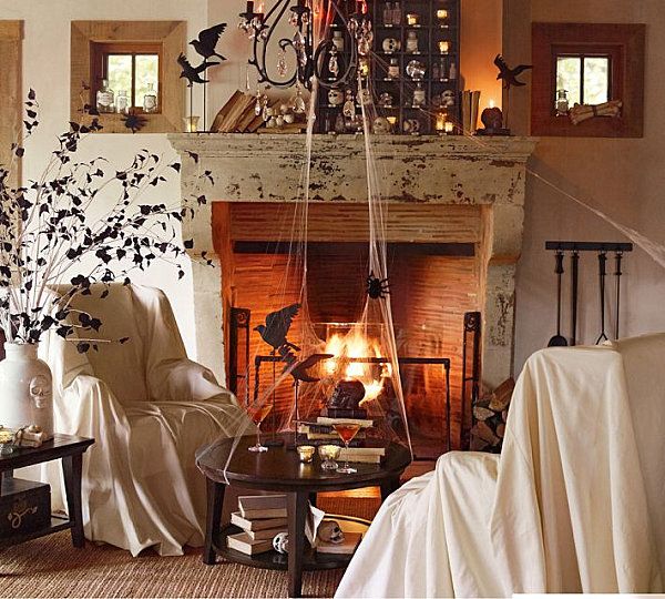 Cobwebs and other spooky decorations -   40 Spooky Halloween Decorating Ideas for Your Stylish Home