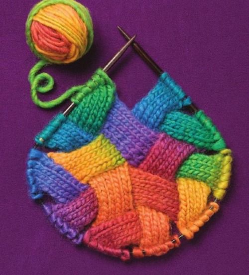 entrelac knitting -   Entrelac