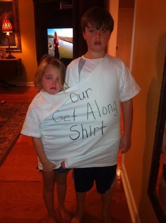 And lastly, the mom who came up with the “get along shirt.” -   Here’s how to hack the whole parenting thing.