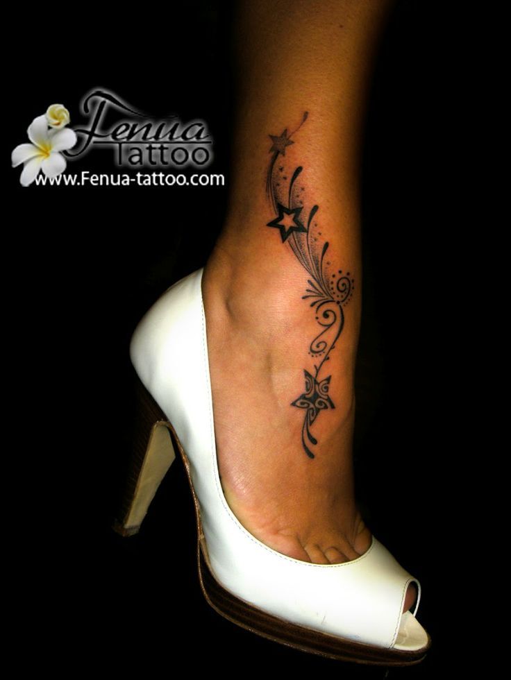  Tribal arabesque tattoo with star | foot and thigh tattoo! some day ... -   Foot Arasbesque Tattoos