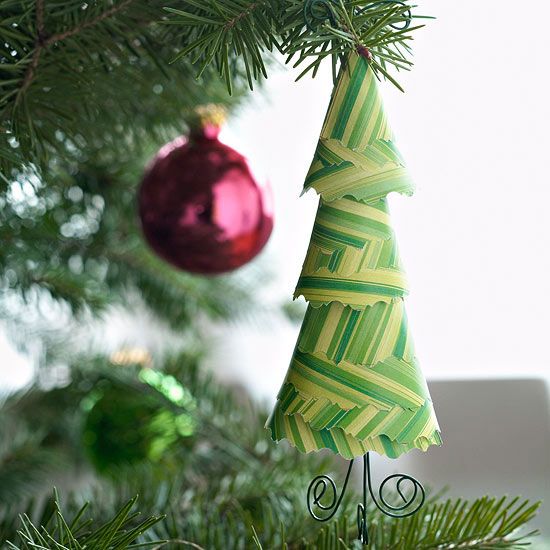 Paper Evergreen Tree Ornament -   Easy Christmas Ornaments